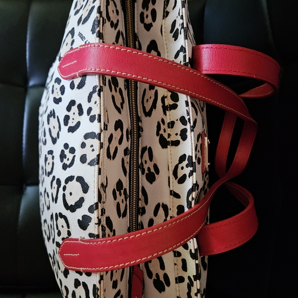 Selling as SET! Matching Dooney & Bourke animal print tote & crossbody red trim! - Picture 12 of 16